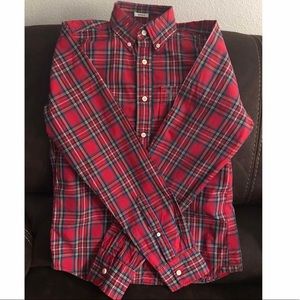Abercrombie red plaid long sleeve shirt